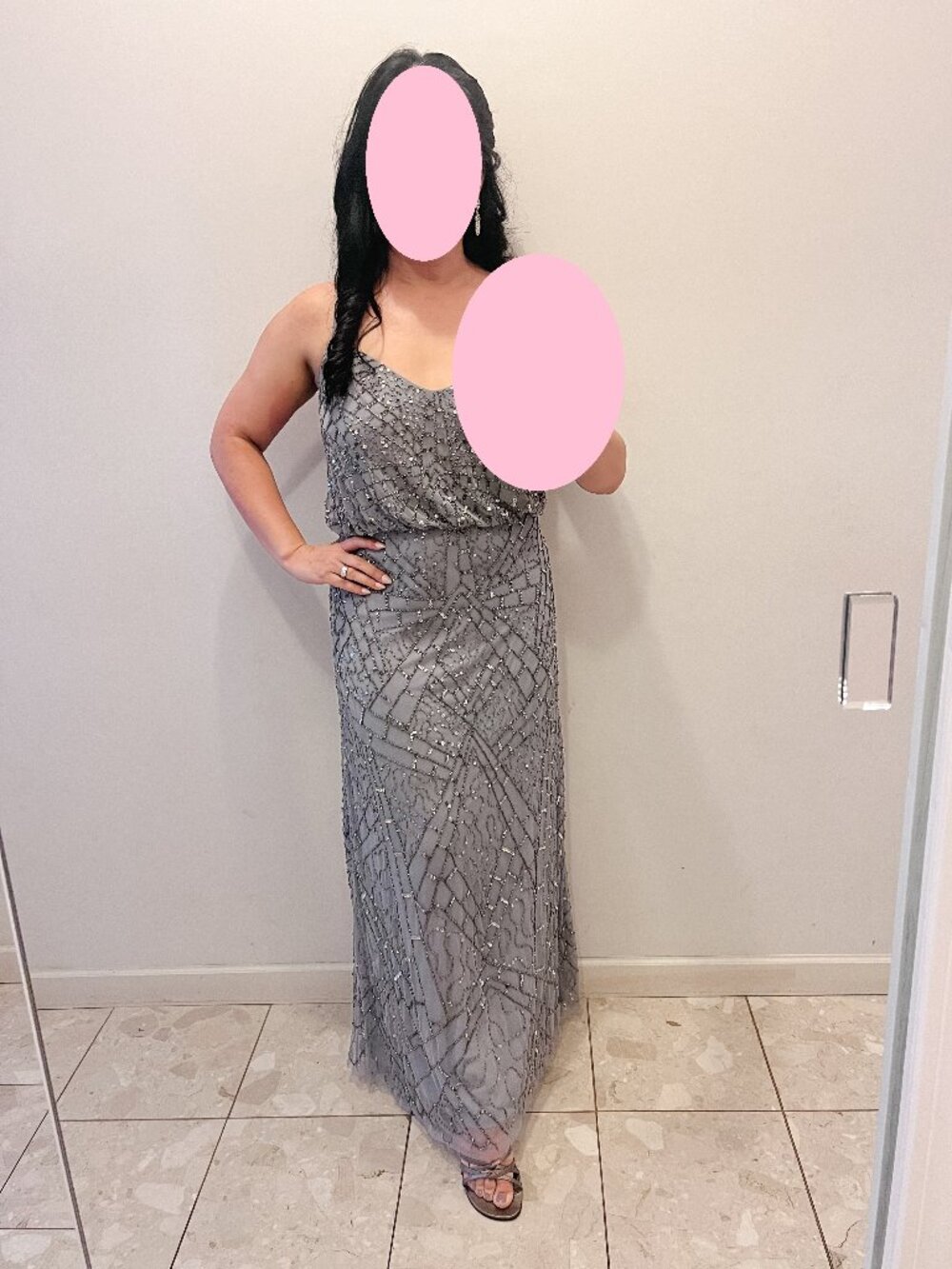 Adrianna Papell fancy sequin embellished maxi dress